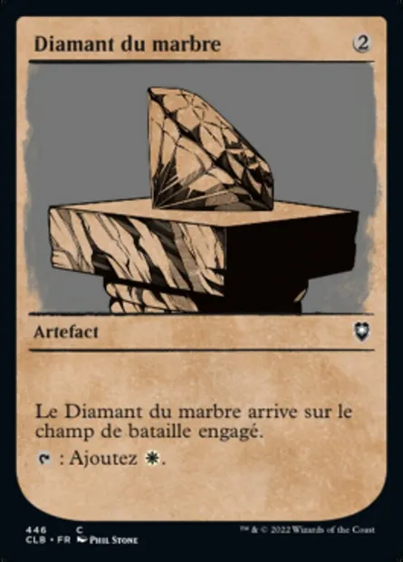 Diamant du marbre, carte Magic CLB 446 — extension Commander Légendes : la bataille de la Porte de Baldur