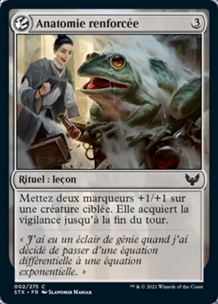 Anatomie renforcée, carte Magic STX 2 — extension Strixhaven: l'Académie des Mages