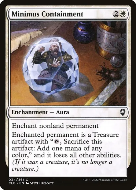 Minimus Containment, Magic card CLB 34 — Commander Legends: Battle for Baldur's Gate set
