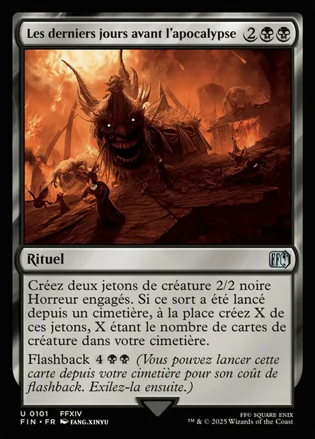 Les derniers jours avant l'Apocalypse, carte Magic FIN 101 — extension Final Fantasy