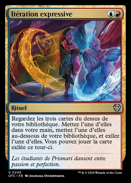 Itération expressive, carte Magic OTC 224 — extension Outlaws of Thunder Junction Commander
