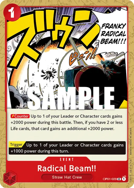 Radical Beam!!, One Piece card OP01-029 — ROMANCE DAWN set