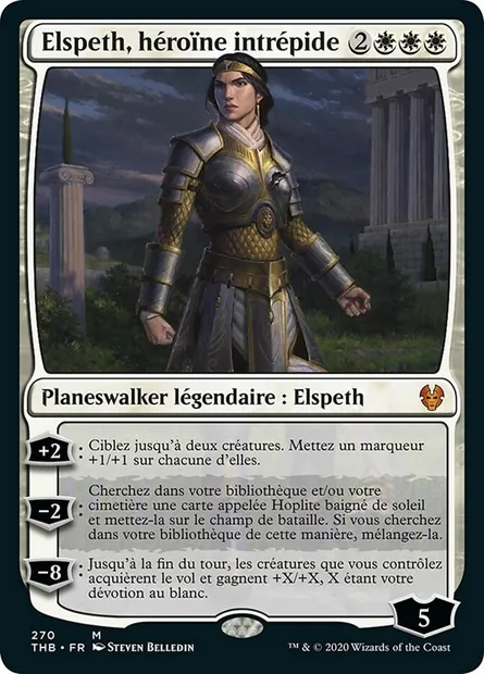Elspeth, héroïne intrépide, carte Magic THB 270 — extension Theros Beyond Death