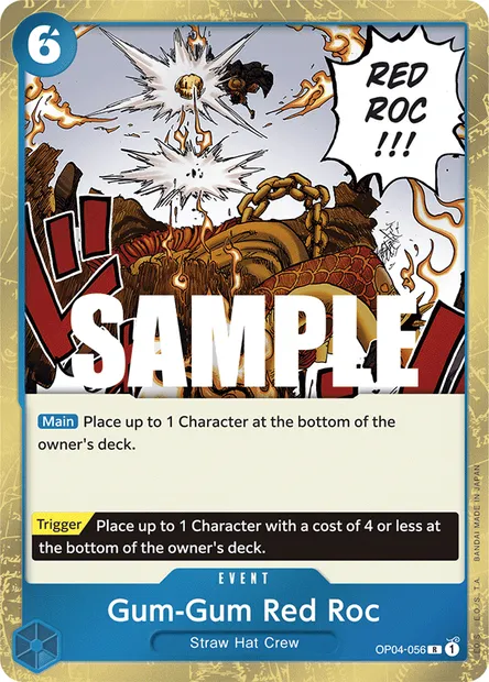 Gum-Gum Red Roc, One Piece card OP04-056 — KINGDOMS OF INTRIGUE set