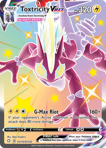 Toxtricity VMAX, Pokémon card SHF SV113 — Shining Fates set
