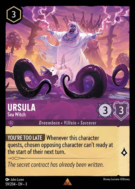 Ursula - Sea Witch, Disney Lorcana card CH3-059 — Into the Inklands set