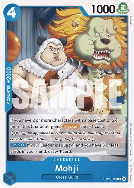 Mohji, One Piece card ST25-005 — BLUE Buggy set