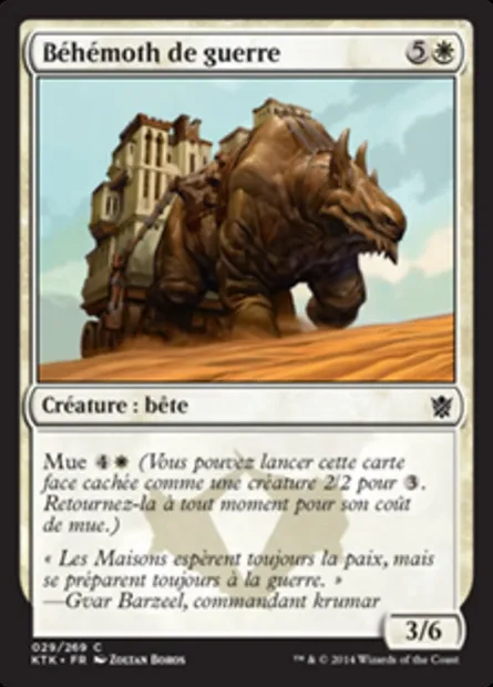 Béhémoth de guerre, carte Magic KTK 29 — extension Les Khans de Tarkir