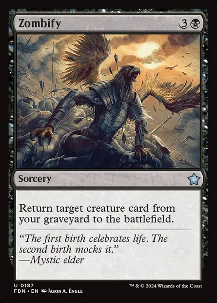 Zombify, Magic card FDN 187 — Foundations set