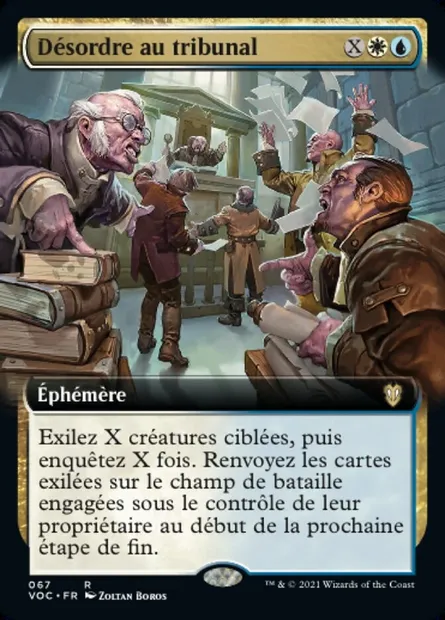 Désordre au tribunal, carte Magic VOC 67 — extension Crimson Vow Commander