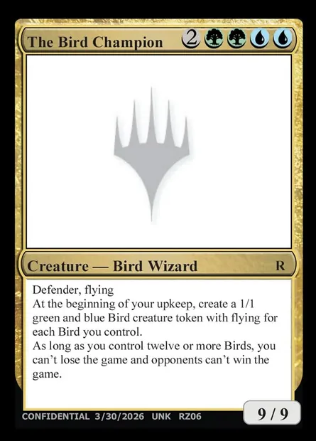 The Bird Champion, Magic card UNK RZ06i — Unknown Event set