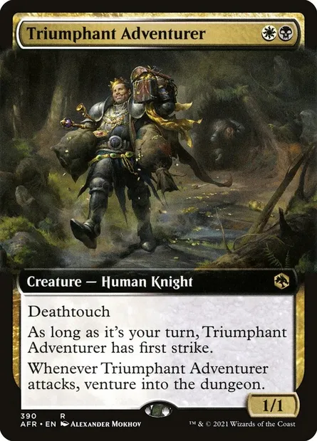 Triumphant Adventurer, Magic card AFR 390 — Adventures in the Forgotten Realms set