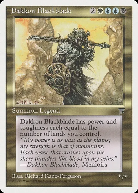 Dakkon Blackblade, Magic card CHR 75 — Chronicles set