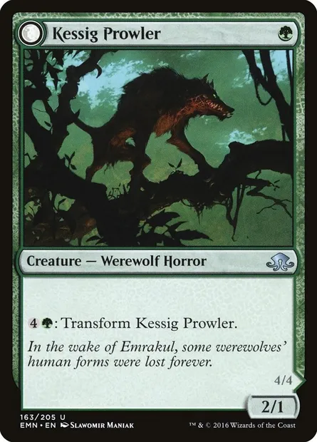 Kessig Prowler // Sinuous Predator, Magic card EMN 163 — Eldritch Moon set