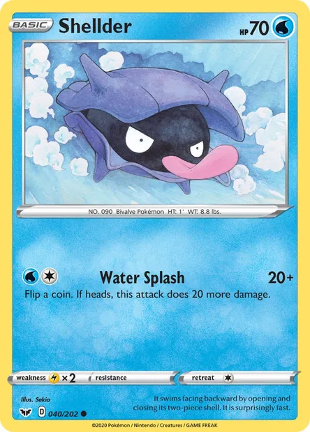 Shellder, Pokémon card SSH 40 — Sword & Shield set
