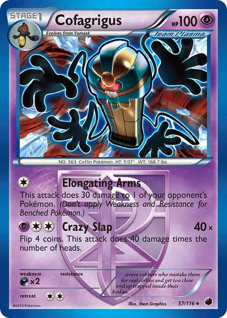 Cofagrigus, Pokémon card PLF 57 — Plasma Freeze set