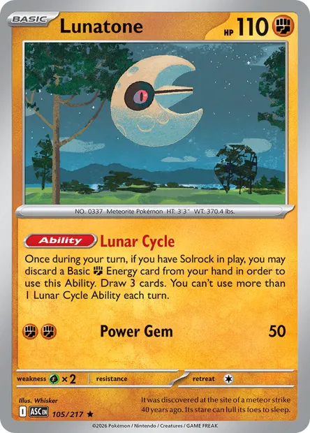 Lunatone, Pokémon card ASC 105 — Ascended Heroes set