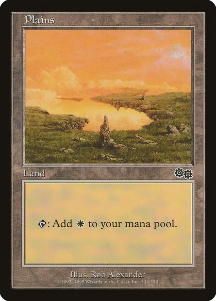 Plains, Magic card USG 334 — Urza's Saga set