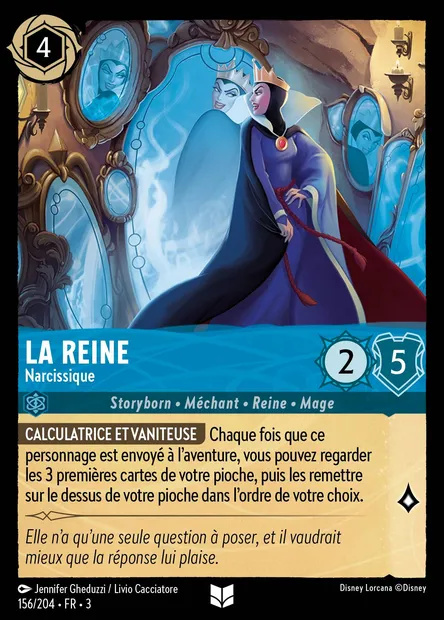 La Reine - Narcissique, carte Disney Lorcana CH3-156 — extension Les Terres d'Encres