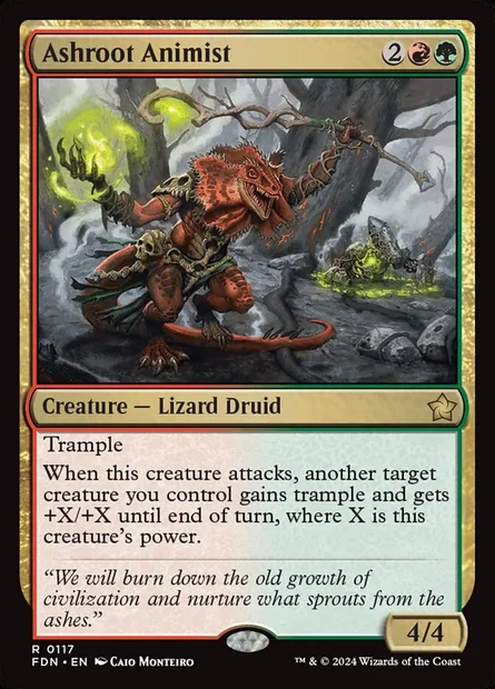 Ashroot Animist, Magic card FDN 117 — Foundations set