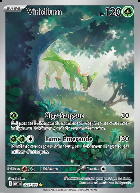 Viridium, carte Pokémon WHT 095 — extension Flamme Blanche