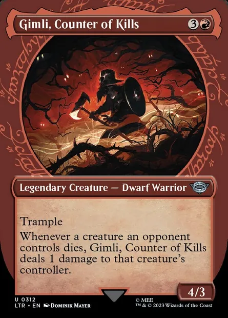 Gimli, Counter of Kills, Magic card LTR 312 — The Lord of the Rings: Tales of Middle-earth set