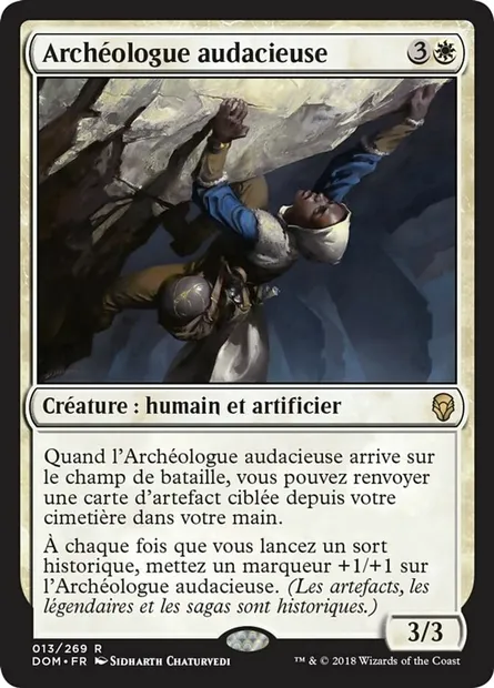 Archéologue audacieuse, carte Magic DOM 13 — extension Dominaria
