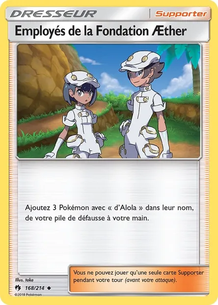 Employés de la Fondation Æther, carte Pokémon LOT 168 — extension Tonnerre Perdu