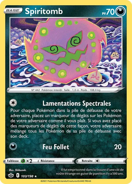 Spiritomb, carte Pokémon CRE 103 — extension Règne de Glace