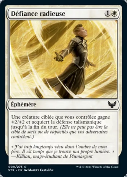 Défiance radieuse, carte Magic STX 9 — extension Strixhaven: l'Académie des Mages