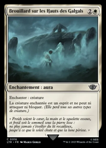 Brouillard sur les Hauts des Galgals, carte Magic LTR 16 — extension Le Seigneur des Anneaux : chroniques de la Terre du Milieu