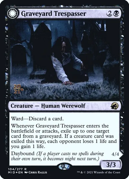 Graveyard Trespasser // Graveyard Glutton, Magic card PMID 104s — Innistrad: Midnight Hunt Promos set