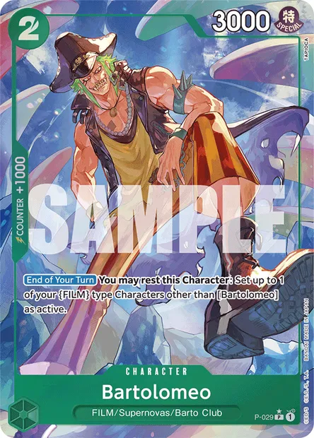 Bartolomeo, One Piece card P-029 — Promotion card set