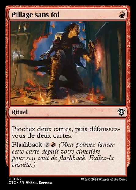 Pillage sans foi, carte Magic OTC 165 — extension Outlaws of Thunder Junction Commander