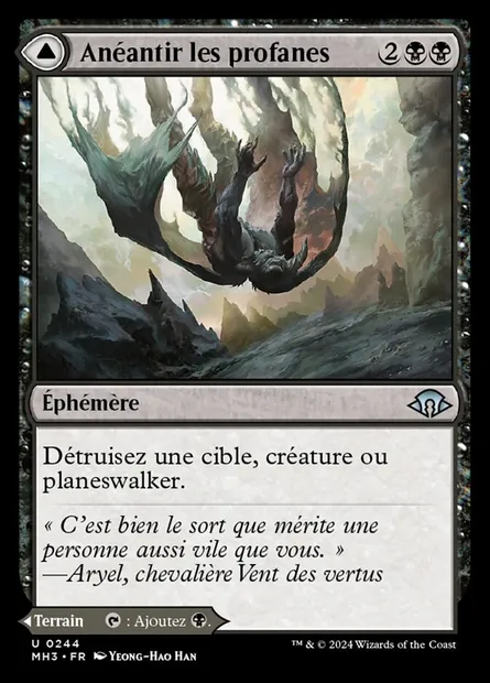 Anéantir les profanes // Fondrière sinistre, carte Magic MH3 244 — extension Modern Horizons 3