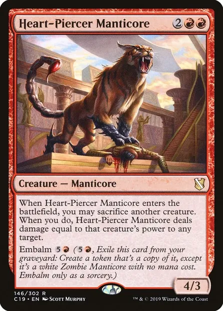 Heart-Piercer Manticore, Magic card C19 146 — Commander 2019 set