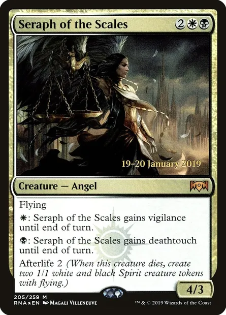 Séraphine de la Balance, carte Magic PRNA 205s — extension Ravnica Allegiance Promos