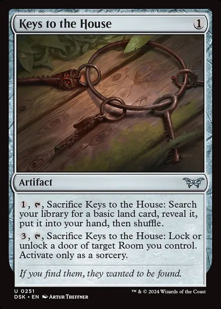 Keys to the House, Magic card DSK 251 — Duskmourn: House of Horror set