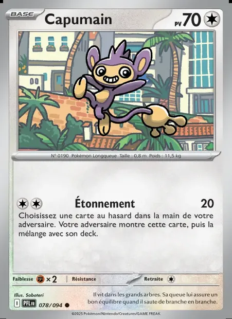 Capumain, carte Pokémon PFL 078 — extension Flammes Fantasmagoriques