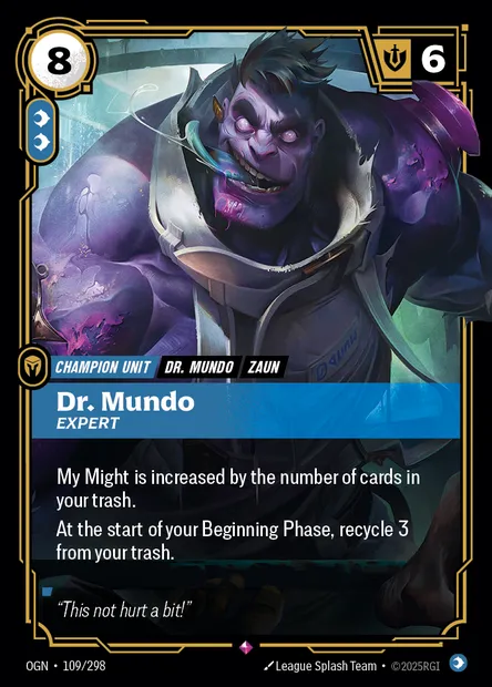 Dr. Mundo, Riftbound card OGN 109 — Origins set