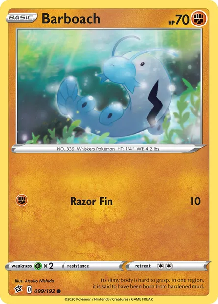 Barboach, Pokémon card RCL 99 — Rebel Clash set
