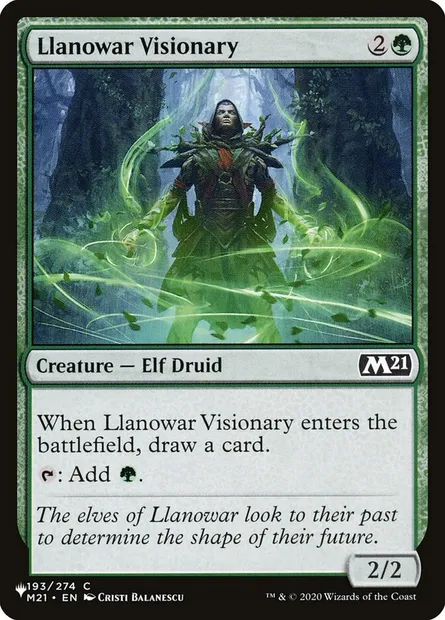 Llanowar Visionary, Magic card PLST M21-193 — The List set
