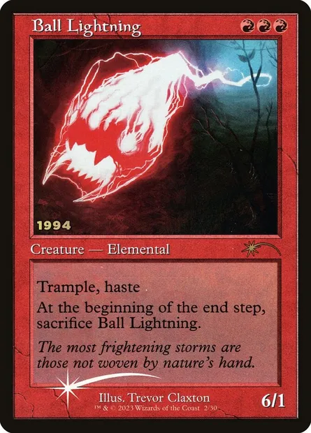 Ball Lightning, Magic card P30A 2 — 30th Anniversary Play Promos set