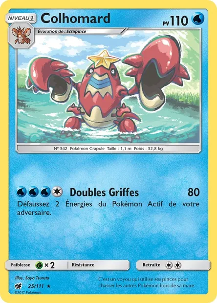 Colhomard, carte Pokémon CIN 25 — extension Invasion Carmin