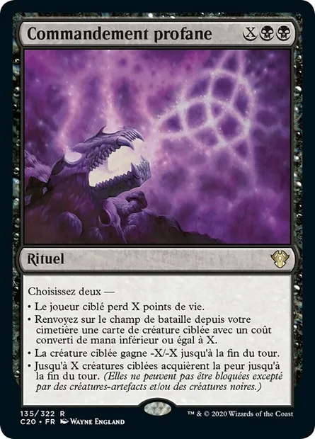 Commandement profane, carte Magic C20 135 — extension Commander 2020