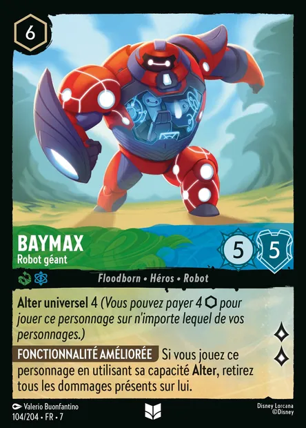 Baymax - Robot géant, carte Disney Lorcana CH7-104 — extension L'île d'Archazia