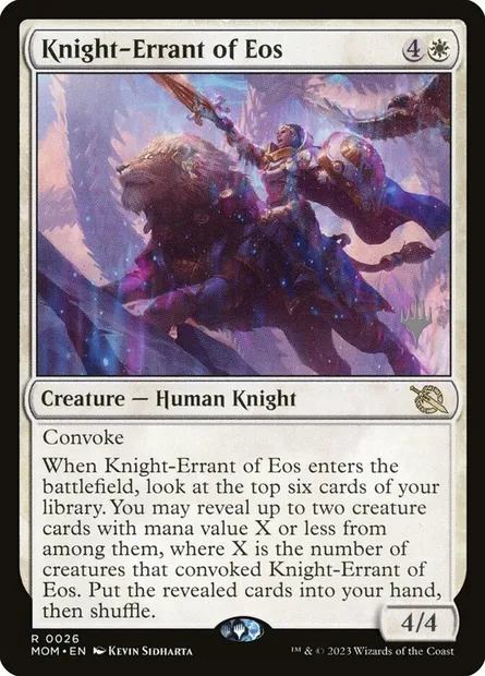 Chevalière errante d'Éos, carte Magic PMOM 26p — extension March of the Machine Promos