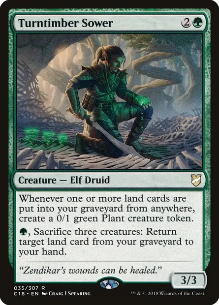Turntimber Sower, Magic card C18 35 — Commander 2018 set