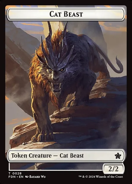 Cat Beast, Magic card TFDN 28 — Foundations Tokens set