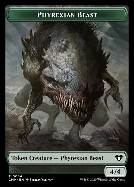 Phyrexian Beast, Magic card TCMM 34 — Commander Masters Tokens set